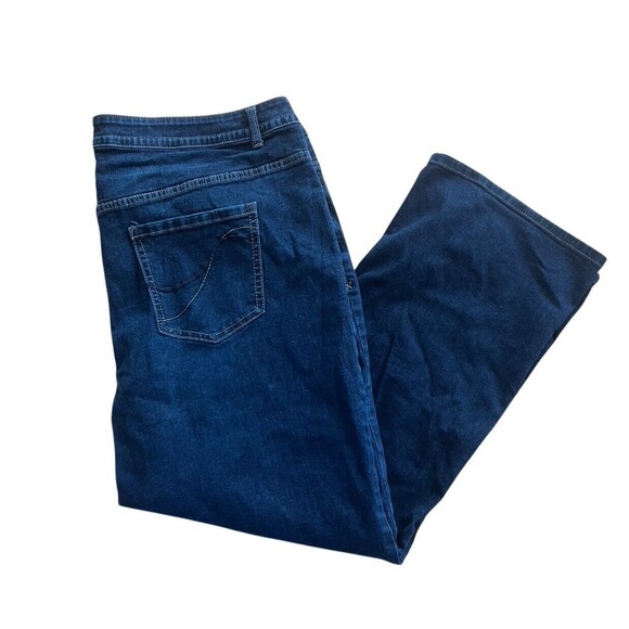 Lane Bryant Womens Jeans Boot Cut Blue Denim Dark Wash Genius Fit Plus 28 - Picture 1 of 4